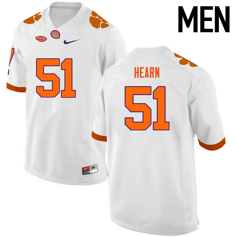 Men Clemson Tigers #51 Taylor Hearn College Football Jerseys-White - Click Image to Close